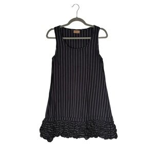 Tulip Clothing Lagenlook 100% Cotton Stripe Ruffle Dress XS